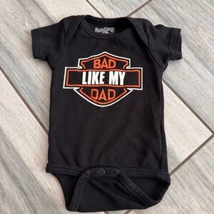 Boys Sara Kety Infant One Piece Bad Like My Dad Motorcycle Logo Size 0-6 Months